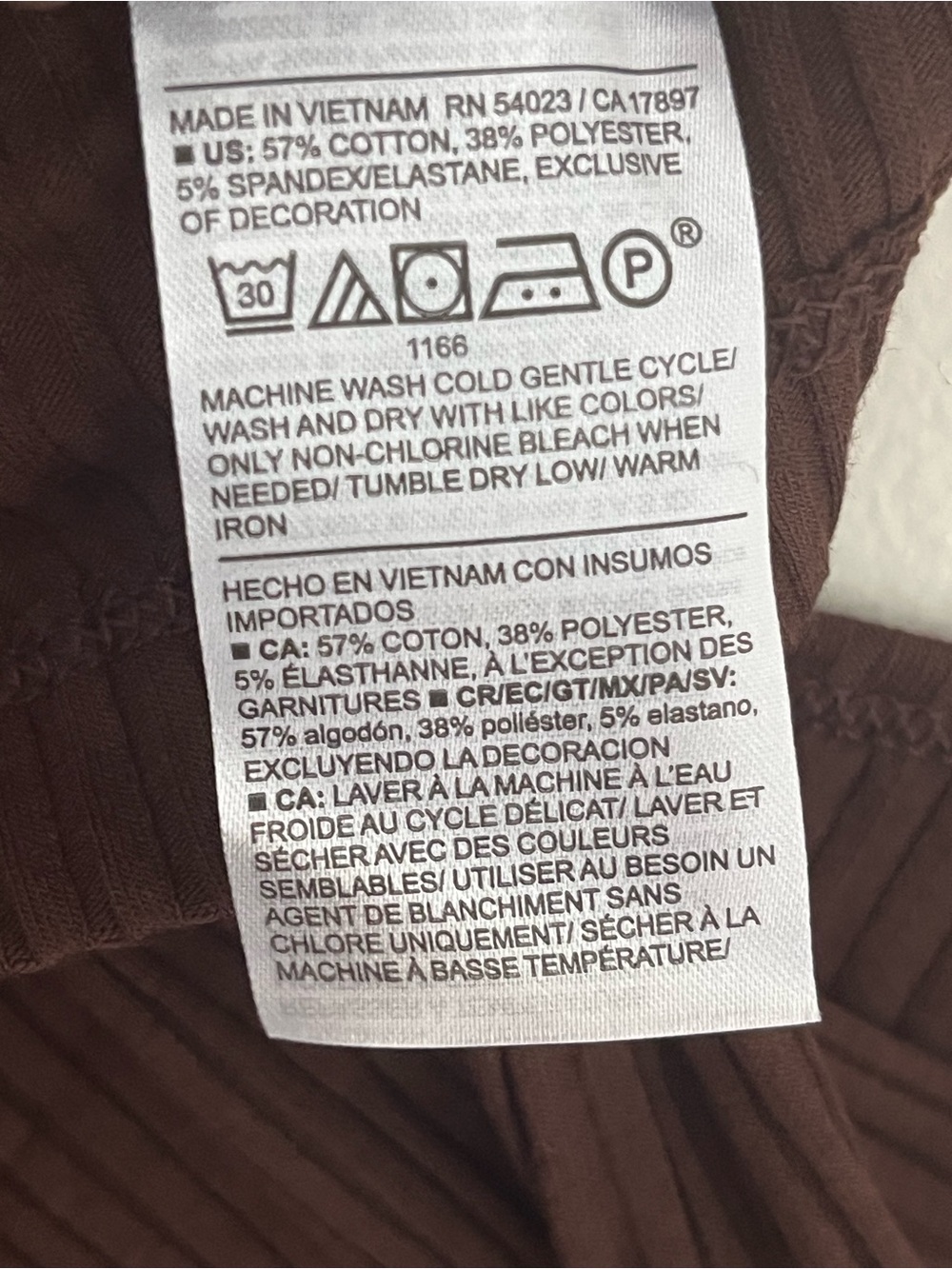 Old Navy Brown Ribbed Lace-Trim Button Down Top - Picture 5 of 7